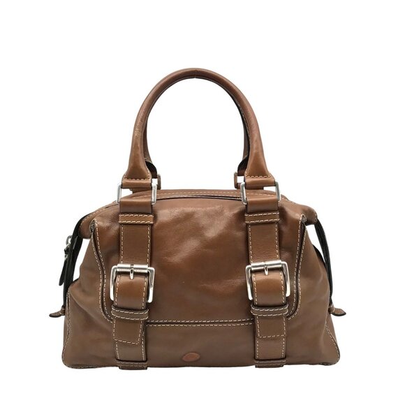 Michael Kors Brown Leather Bowler Satchel Bag - Picture 1 of 11